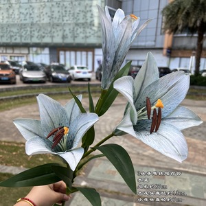 Fleur artificielle en gros, lys soleil à 3 têtes, blanc doux, pour la décoration intérieure et les mariages, idéale pour les décorations de Pâques - Product Image 6