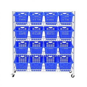 Estante de almacén de acero al carbono de 5 niveles cromado y zinc NSF de alta calidad, estantería de alambre de alta calidad para almacenamiento en garaje - Product Image 3