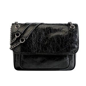 Nouveau Sac Messager Femme en Cuir Véritable de Vachette Huilée 2026, Style Vintage avec Chaînes, Grande Capacité, Fermeture Éclair, Compartiment Dissimulé pour Téléphone Portable - Product Image 5