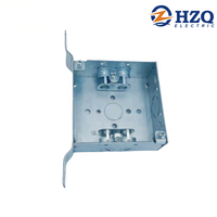 Scatola di giunzione metallica quadrata da 4 pollici per il mercato americano, profondità 1-1/2 pollici, in acciaio elettrosaldato zincato, con base rialzata