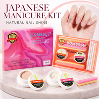 Kit de cire à polir pour manucure japonaise, marque privée personnalisée, brillance naturelle des ongles, ensemble de soins professionnels pour les ongles, pour salons, vente en gros, OEM