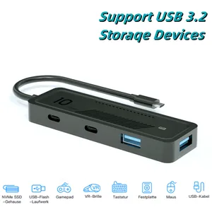 Station d'accueil USB multifonctionnelle 4 x USB-A 3.2 Gen2 10Gbps + TF, emplacement pour carte d'ordinateur portable, Hub USB-A 6 en 1, vente en gros
