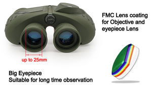Hollyview impermeable Bak4 Prsim 10x50 prismáticos con brújula noche visión telémetro - Product Image 6