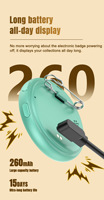 Badge électronique intelligent personnalisé, badge Bluetooth, écran 1,5 pouce 240x240, affichage GIF vidéo photo, charge magnétique, vente en gros