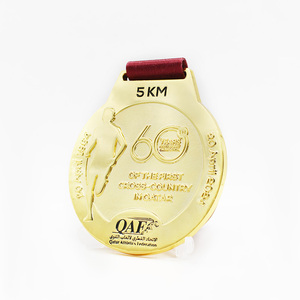 Medaglia di anniversario personalizzata della fabbrica della Cina che corre <span class=keywords><strong>la</strong></span> competizione sportiva menzione d'onore medaglia di metallo - Product Image 3