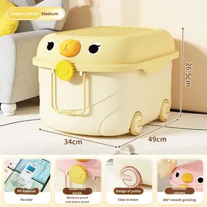 Boîte à jouets mignonne pour enfants, organisateur de rangement, grands organisateurs de jouets et bac de rangement, <span class=keywords><strong>coffre</strong></span> à jouets avec roues pour salle de jeux de pépinière - Product Image 6