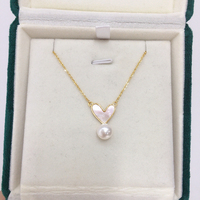 Collier de perles d'eau douce naturelles en forme de cœur de coquillage SHDIYAYUN en gros pour femmes