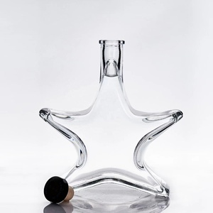 Botella de vidrio de estrella de cinco puntas de forma especial para licor/Vodka/regalo - Product Image 1