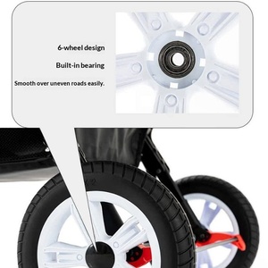 Cochecito Doble para Gemelos, Asiento Delantero/Trasero, Ligero, Plegable, Reclinable, con Empuñadura Metálica, para Segundo Hijo, Tamaño Grande - Product Image 4