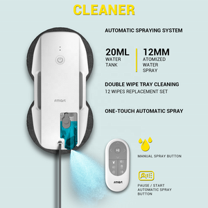 <span class=keywords><strong>Robot</strong></span> limpiador de ventanas automático eléctrico inteligente T9 para edificios de gran altura, tanque de 20ml, almohadillas giratorias dobles, limpiaparabrisas inteligente de 3800Pa para el hogar - Product Image 2