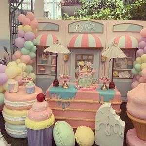 Decoración de Cumpleaños de Candy <span class=keywords><strong>Land</strong></span>, Suministros de Decoración, Donuts Pastel, Macarons, Helados <span class=keywords><strong>Gigantes</strong></span>, Decoración de Dulces - Product Image 2