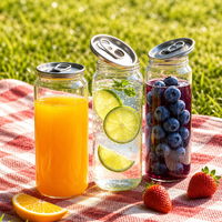 Boîtes transparentes en plastique PET de qualité alimentaire, personnalisées, avec couvercle en aluminium à ouverture facile pour l'emballage de jus