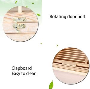 Jaula Moderna de Madera Natural para Palomas, Casa para Mascotas, Amplio Aviario para Pájaros para Sala de Estar con Cierre de Botón - Product Image 3