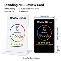 Panneau de table NFC sans contact pour avis Google, grand support en acrylique avec fonction Tap to Rate pour salons, magasins, cafés, réceptions