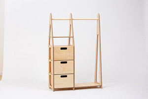 Porte-vêtements en bois pour enfants, armoire Montessori <span class=keywords><strong>avec</strong></span> tiroirs, support à manteaux pour enfants, organisateur de rangement pour chambre d'enfant, étagère - Product Image 2