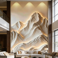 Panneau décoratif d'art intérieur 3D abstrait, relief européen, imperméable, murale en tissu pour appartement, salon, fond de télévision