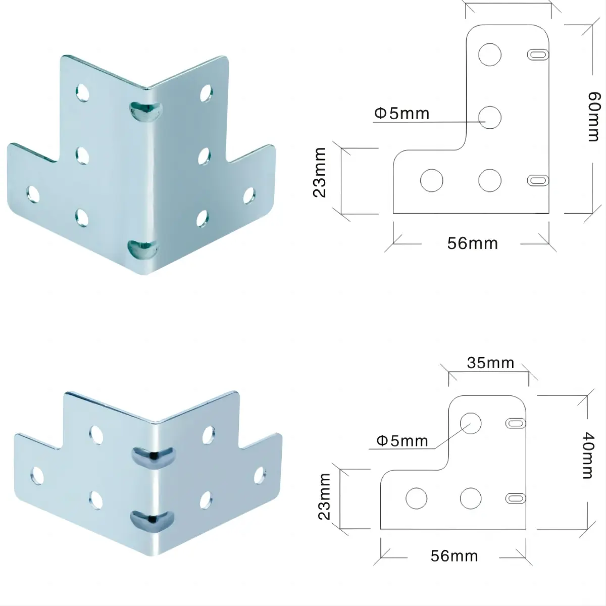LICHUAN Stamping Sheet Metal Connecting Brackets Metal Stamping Kit Corner Code Steel Reinforced Corner Brackets