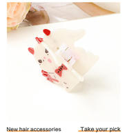 Personnalisé Nouveau Mignon Fourchette Rouge Petit Diable Lapin Dessin Animé Acétate Griffe Clip Filles Cheveux Accessoires En Gros Pinces À Cheveux