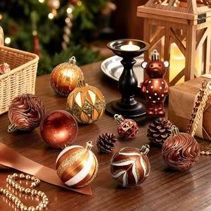 46Pcs Artificial Plastic Screen Printed <b>Christmas</b> Balls Ornaments Set Shatterproof Xmas <b>Tree</b> Baubles with Gift <b>Box</b> Decor - Product Image 2
