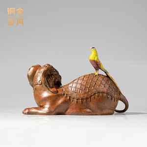 Copper Art Workshop Auspicious <b>Elephant</b> Brass Ornament Feng Shui Living Room Decoration - Product Image 4