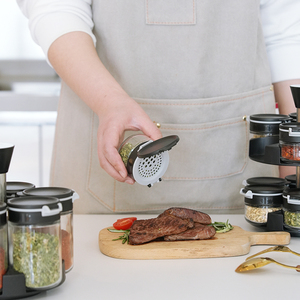 2-Tier Countertop xách tay 360 xoay gia vị giá tổ chức thủy tinh gia vị lưu trữ lọ hiện đại sang trọng - Product Image 5