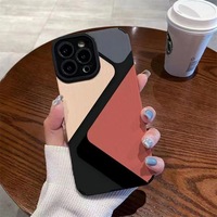 Coque de Téléphone Mobile Souple en TPU avec Impression Couleur, Motif Carré en Cuir Artificiel, Compatible iPhone 6 7 8 X Xr Xs 11 12 13 14 15 16 17