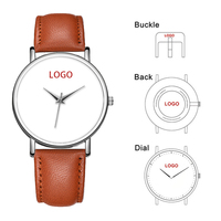 Jam Tangan Pria Mewah Unisex Quartz Charm Fashion Bisnis Kasual Kaca Paduan Logam Tali Kulit Harga Murah Modern Sporty 10 Bar