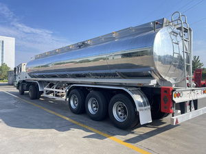Semi-remorque citerne chinoise à trois essieux de 36 m³ en acier inoxydable pour produits chimiques et alimentaires liquides, avec suspension pneumatique L1 et essieu avant relevable, à vendre - Product Image 3