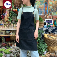 Nouvelle Tendance Tablier de Travail en Jean Durable Sans Manches Unisexe Lavable et Réutilisable pour Restaurant, Café, Salon de Beauté et Onglerie