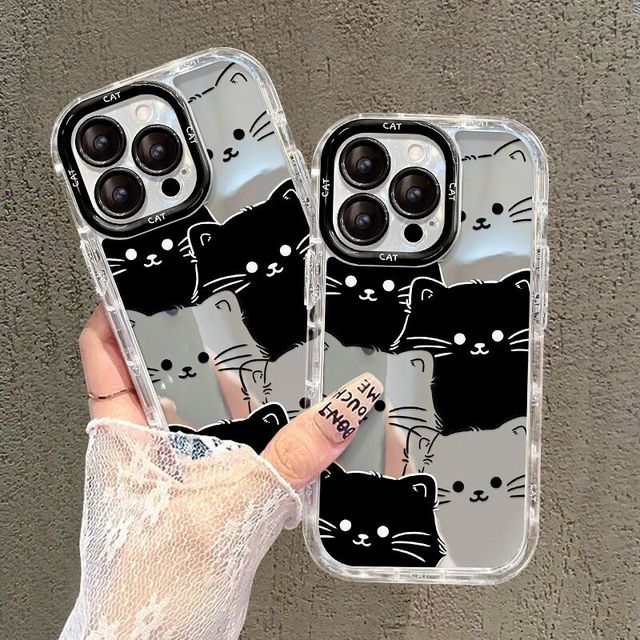 Cheap Cat Mirror Mobile Phone Cases for Iphone17 Air 16 15 Plus Pro Max 14 13 12 11 Back Protective Shockproof Cover Custom Logo