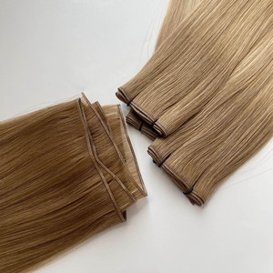 Extension per capelli invisibili in capelli umani europei vergini castani autunnali, a doppia trama, nuovo design, grezzi e senza cuciture - Product Image 2