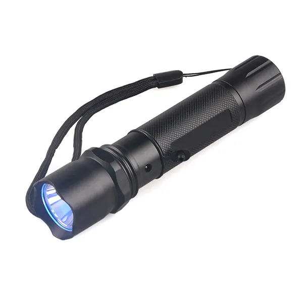 handheld black light torch 18650 battery rechargeable 365nm led uv flashlight