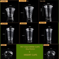 Offre Spéciale – Gobelet jetable en plastique PET avec couvercle plat ou bombé, diamètre 95 mm, 12 oz, pour café glacé, smoothies, jus, boba, thé au lait
