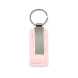 Wholesale Personalized Design Gift Engrave Name Business Blank Keyring Key Chain Car Brand Logo Metal Pu Custom Leather Keychain