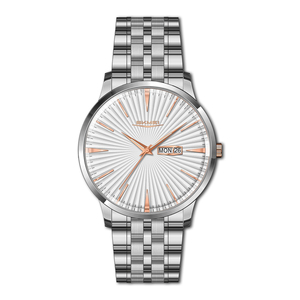 Reloj de cuarzo de acero inoxidable de lujo para hombre, reloj de pulsera resistente al agua de alta calidad con logotipo personalizado, estilo empresarial, 22mm, borde cruzado - Product Image 1