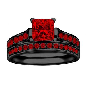 Charm Couple <b>Rings</b> Romantic Women Red Rhinestones <b>Rings</b> Set Trendy Men Celtic Dragon <b>Stacked</b> <b>Rings</b> Wedding Band Jewelry - Product Image 5