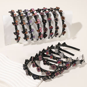 Double Bangs Crystal Hairpin Bandeaux avec Tool Tresse pour Femmes et Filles - Product Image 5