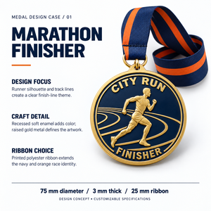Medallas de premio deportivas de aleación de zinc de fábrica, medallas de metal en blanco chapadas en oro, medalla de maratón europea 3D de metal personalizada para eventos - Product Image 3