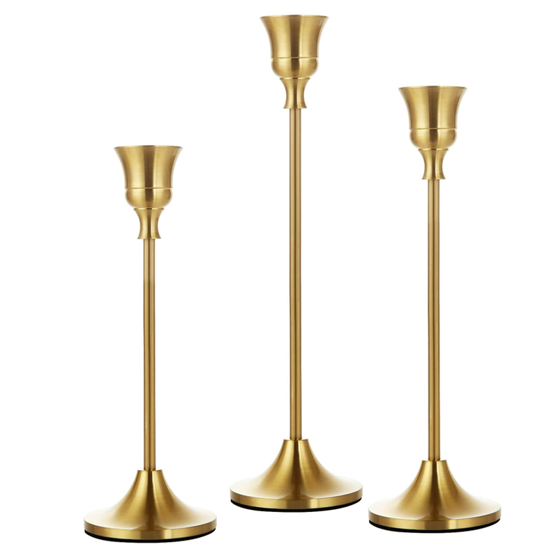 Brass Gold Vintage Modern Candlestick Taper