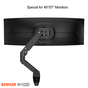 Wall Mount Heavy Duty <strong>Monitor</strong> Bracket <strong>Arm</strong> Gas Spring Single <strong>Monitor</strong> <strong>Arm</strong> <strong>for</strong> up to 57inch 44lbs Curved Screen (BEWISER W1020) - Product Image 4