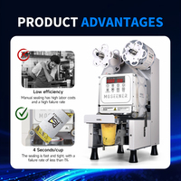 Machine de scellage automatique électrique en acier inoxydable MOSEENER pour gobelets en papier avec engrenage central pour boissons chaudes/froides