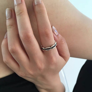 S925 Sterling <b>Silver</b> Shell <b>Ring</b> Index Finger <b>Plain</b> Simple Daily Unisex Fashion <b>Ring</b> - Product Image 2
