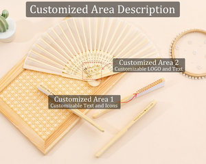 พัดมือพับลายพิมพ์แบบกำหนดเอง สีสันผสมสไตล์เรสติก - Product Image 6