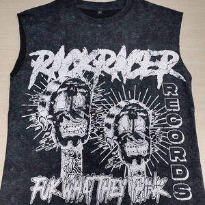 Camiseta <span class=keywords><strong>sin</strong></span> Mangas para Hombre, Estilo Vintage, Lavado Ácido, Desgastada, Personalizada - Product Image 1