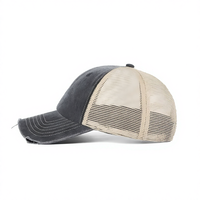 Topi Trucker Vintage Distressed Retro Berbahan Jaring Tanpa Struktur Profil Rendah Snapback Penutup Kepala Outdoor Logo Kustom untuk Unisex 2026