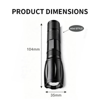 Maxesla Paquete de 2 Linternas LED de Aluminio, Regalos para Hombres, Padres y Niños, con Zoom, Súper Brillantes, Resistentes al Agua, 5 Modos, Mini Linterna Táctica para Camping