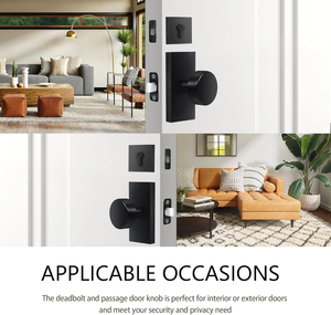 Kenop Pintu Perak Berkilau Sederhana dan Unggul dengan <span class=keywords><strong>Set</strong></span> Kunci Silinder Tunggal <span class=keywords><strong>Deadbolt</strong></span>, Dioperasikan dengan Kunci, Anti Maling - Product Image 3