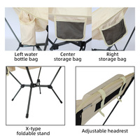 Chaise de camping à dossier haut, cadre en aluminium compact, poche latérale pliable, sac de rangement, randonnée en plein air, pêche, mobilier d'extérieur