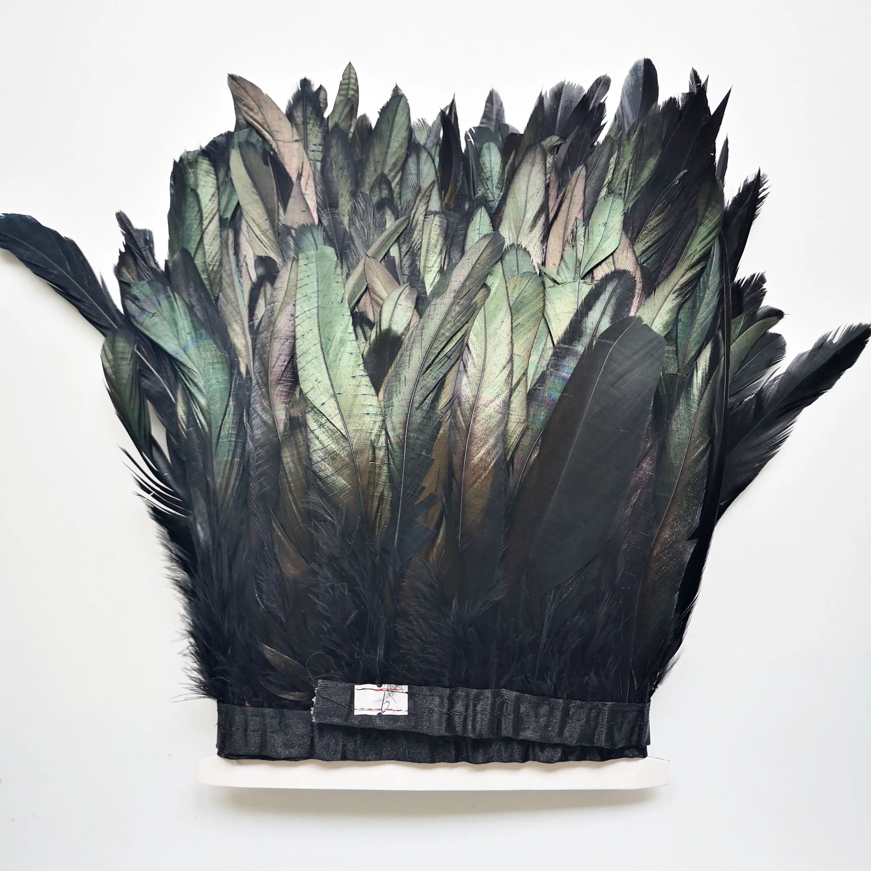 6-8 pouces teint noir coq queue frange Coque carnaval plumes garniture plume de poulet frange garniture