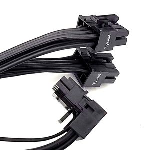 12 + 4 PCIE 5,0 Compatible 12VHPWR 16AWG Cable con conectores de ángulo recto de chaqueta de PVC y TPE para GPU RTX <span class=keywords><strong>3090Ti</strong></span> <span class=keywords><strong>4070Ti</strong></span> 4080 4090 - Product Image 3